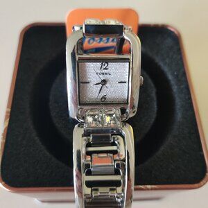 ** Beautiful Fossil Y2 Ladies Stainless Steel Watch W/Crystals**